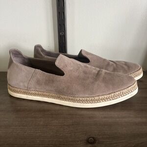 Vince Acker Espadrille Suede Comfort Shoes Womens 9.5 M Tan Slip On Flats